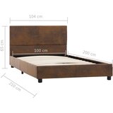  Okvir za krevet od umjetne brušene kože smeđi 100 x 200 cm | shoptok.hr
