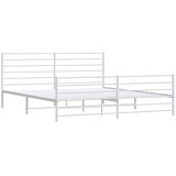  Metalni okvir kreveta uzglavlje i podnožje bijeli 183x213 cm | shoptok.hr