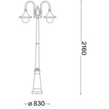 Ideal Lux - Spoljašnja lampa CIMA 2xE27/52W/230V 216 cm IP43 braon | Eponuda.com