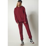Happiness İstanbul Women's Claret Red Hooded Raspberry Tracksuit Set Cene