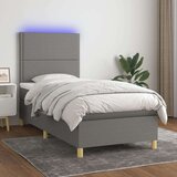  Box spring s madracem LED tamnosivi 100x200 cm tkanina | shoptok.hr