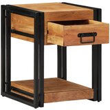 vidaXL Nočne omarice Komplet dveh Rjava Trden akacijev les, železo | Shoptok.si