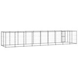 vidaXL Zunanji pasji boks jeklo s streho 21,78 m² | Shoptok.si