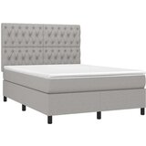  Krevet box spring s madracem svjetlosivi 140x200 cm od tkanine | shoptok.hr