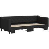 Dnevni krevet na razvlačenje crni 80 x 200 cm od tkanine | shoptok.hr
