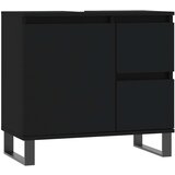 Maison Chic Kopalniška omarica - Kopalniški kabinet črna 65x33x60 cm inženirski les, (21794442) Cene