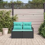  Vrtni kauč s jastukom 120 x 62 x 69 cm poliratan - Crna bez spremišta | shoptok.hr