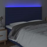  Posteljno vzglavje modro 200x5x118/128 cm blago, (20953592) | Shoptok.si