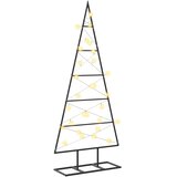  Metalna božićna jelka KUOPIO 90 cm Topla bijela - 90 cm Crna s LED svjetlima | shoptok.hr