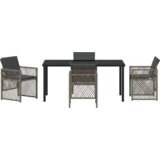  5-kompletni set za blagovanje na otvorenom s jastučićima sivo poliratano | shoptok.hr