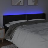  LED uzglavlje crno 183x16x78/88 cm od umjetne kože | Eponuda.com