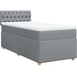 Box spring krevet s madracem svjetlosivi 90x190 cm od tkanine Slike