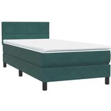 Box spring postelja z vzmetnico temno zelena 80x220 cm žamet, (21793245) | Shoptok.si