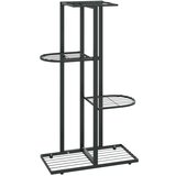 vidaXL Stalak za cvijeće s 4 razine 43 x 22 x 76 cm crni metalni | shoptok.hr