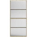 Ormarić za cipele s ogledalom 4 razine 63x17x134 cm boja hrasta | shoptok.hr