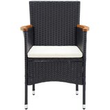  9-dijelni vrtni blagovaonski set od poliratana s jastucima crni Crna Dužina stola 190 cm | shoptok.hr