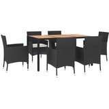  7-dijelni vrtni blagovaonski set s jastucima crni od poliratana | shoptok.hr