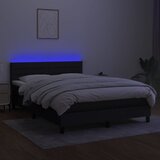 Krevet box spring s madracem LED crni 140x200 cm od tkanine | Eponuda.ba