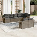 vidaXL 8-dijelni set vrtnih sofa od poliratana s jastucima sivi | shoptok.hr