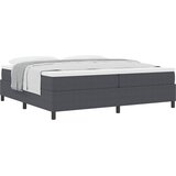  Krevet s opruga kutije Tamno siva i bijela 200 x 200 cm | shoptok.hr