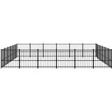  Zunanji pasji boks jeklo 33,87 m² - - črna - 111.55 - 582 x 582 x 100 cm - | Shoptok.si