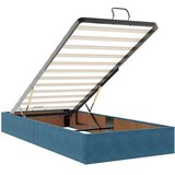 vidaXL Otomanski posteljni okvir z vzmetnico moder 90x190 cm žamet | Shoptok.si