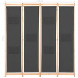 vidaXL Paravan 4-delni 160x170x4 cm sivo blago | Shoptok.si