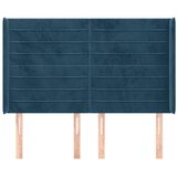  Uzglavlje s ušima tamnoplavo 147x16x118/128 cm baršunasto | shoptok.hr