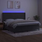  Box spring postelja z vzmetnico LED temno siva 200x200 cm žamet, (20788926) | Shoptok.si