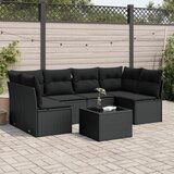 vidaXL 7-dijelni set vrtnih sofa od poliratana s jastucima crni | shoptok.hr