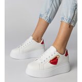Gemre White sneakers with a red heart Lerisol | Shoptok.si