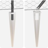 vidaXL Heksagonalna ograja Siva 0.8x50 m Jeklena, Ograjni stebri s konico 13 kos Ø32 mm 100 cm Galvanizirano jeklo | Shoptok.si