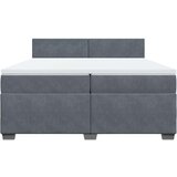  Krevet s oprugama i madracem tamnosivi 200x200 cm baršunasti | shoptok.hr