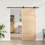 vidaXL Drsna vrata Rjava 80 x 208 cm Trdna borovina | Shoptok.si