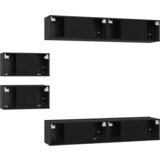 vidaXL TV omarica s shranjevanjem z vrati 6 pcs Črni hrast 80 x 30 x 30.5 cm | Shoptok.si