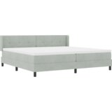 vidaXL Box Spring Postelja z Mattresom Svetlo Siva 200x200 cm Žamet | Shoptok.si