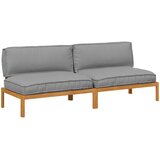  Set sofe s jastukom Jednobojno 2 pcs Siva Čvrsto drvo akacije | shoptok.hr