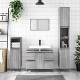 Maison Chic Kopalniška omarica - Kopalniški kabinet siva sonoma 80x33x60 cm inženirski les, (21794887) | Shoptok.si