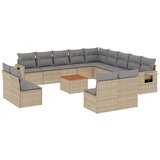 Maison Chic Seti vrtnega pohištva - Vrtna garnitura - Vrtni pohištvo set 14-delna z blazinami bež poli ratan, (21809401) | Shoptok.si