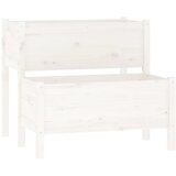 Maison Chic Visoka greda - Greda - Cvetlični Lonec bela 84,5x84x75 cm trdna borovina, (21789246) Cene
