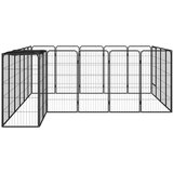  Ograda za pse s 22 panela crna 50 x 100 cm čelik obložen prahom | shoptok.hr