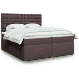 vidaXL Box spring postelja z vzmetnico temno rjav 200x200 cm blago, (21310961) | Shoptok.si