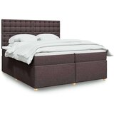 vidaXL Krevet s oprugama i madracem tamnosmeđi 200x200 cm od tkanine | shoptok.hr
