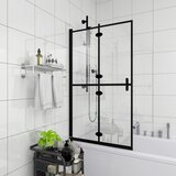  Sklopiva pregrada za tuš ESG 80 x 140 cm crna | shoptok.hr
