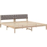 Okvir kreveta Smeđa i taupe 200 x 200 cm Masivna borovina | shoptok.hr