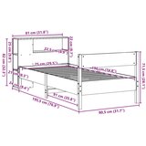  Krevet s regalom za knjige bez madraca 75x190 cm borovina | shoptok.hr