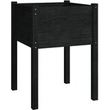  Vrtne sadilice 2 kom crne 50 x 50 x 70 cm od masivne borovine | shoptok.hr