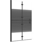 vidaXL Zložljiva tuš kabina ESG 80x140 cm črna | Shoptok.si