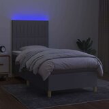  Krevet box spring s madracem LED svjetlosivi 100x200 cm tkanina | shoptok.hr
