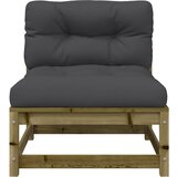  Vrtna sofa bez naslona za ruke s jastucima i tabureom Smeđa | shoptok.hr